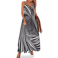 Robe longue maxi à imprimé zèbre pour femme, décontractée, fluide, idéale pour l'été, les occasions formelles et les mariages.